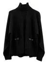 Gucci Wool And Cashmere Turtleneck Sweater With Horsebit In Black