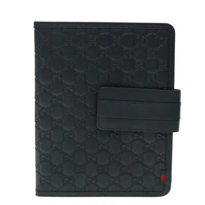 Pre-owned Gucci Ssima Black Canvas Wallet  ()
