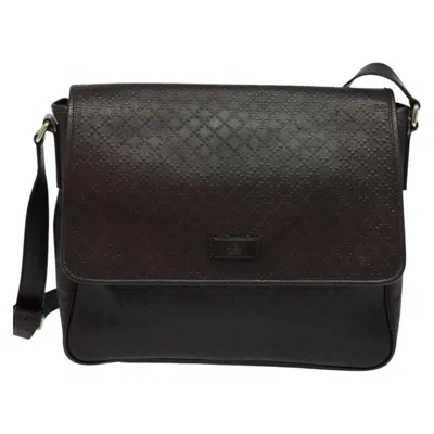 Pre-owned Gucci Ssima Brown Leather Shoulder Bag ()