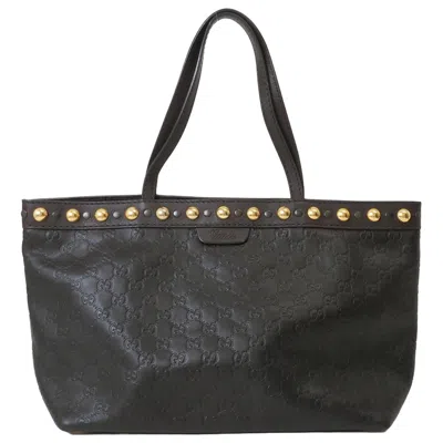 Pre-owned Gucci Ssima Brown Leather Shoulder Bag Tote Bag ()