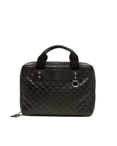Pre-owned Gucci Ssima Business Bag In Black