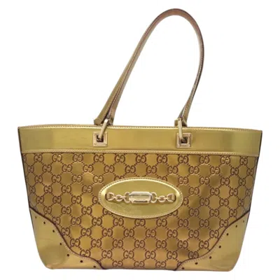 Pre-owned Gucci Ssima Gold Leather Tote Bag ()