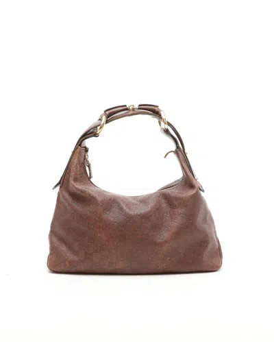 Gucci Ssima Horsebit Bag In Brown