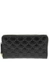 Gucci Signature Leather Ziparound Wallet In Black