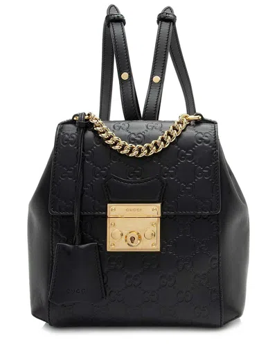 Gucci Ssima Leather Padlock Backpack (authentic Pre-loved)