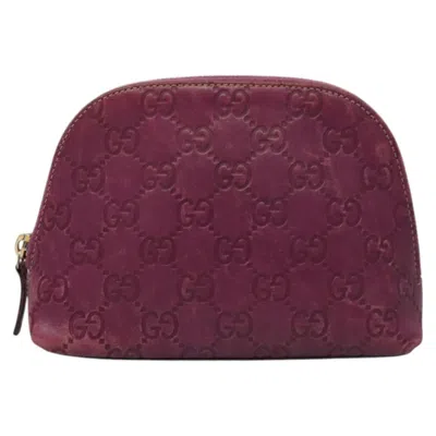 Pre-owned Gucci Ssima Purple Canvas Clutch Bag ()