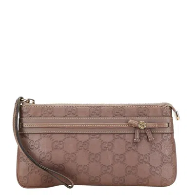 Pre-owned Gucci Ssima Purple Leather Clutch Bag ()