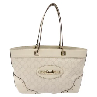 Pre-owned Gucci Ssima White Leather Tote Bag ()