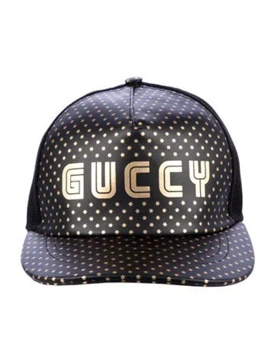 Pre-owned Gucci Guccy Trucker Hat In Black