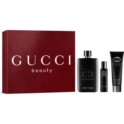 Gucci Guilty Pour Homme Eau De Parfum 3-piece Gift Set In Black