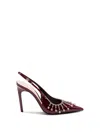 Gucci Crystal-embellished Patent-leather Slingback Pumps In Red