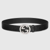 Gucci Signature Leather Belt In Black