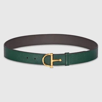 Gucci Belt With Half-horsebit Buckle In Green