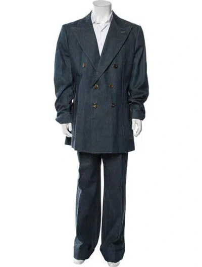 Pre-owned Gucci Ha Ha Ha 2023 Two-piece Suit In Blue