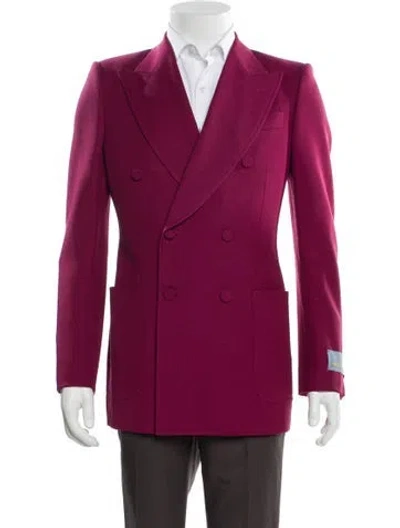 Pre-owned Gucci 'ha Ha Ha' Wool Blazer W/ Tags In Burgundy