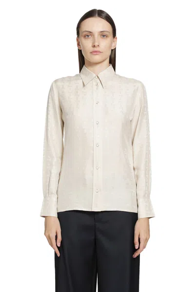 Gucci Habotai Jacquard Shirt In White