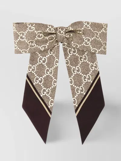 Gucci Gg Silk Jacquard Scrunchie In Brown