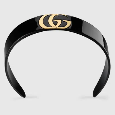 Gucci Hair Band With Double G In Brown