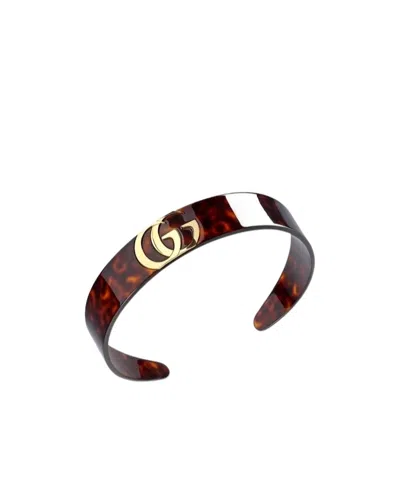 Gucci Hair Band With Double G In Brown