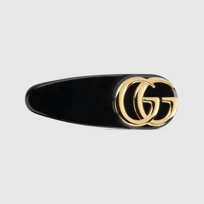 Gucci Hair Clip With Double G In Brown