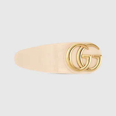 Gucci Hair Clip With Double G In Brown