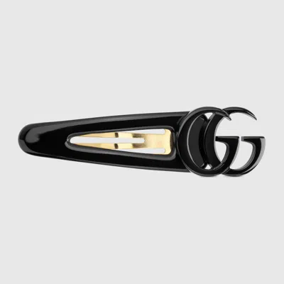 Gucci Hair Clip With Double G In Black