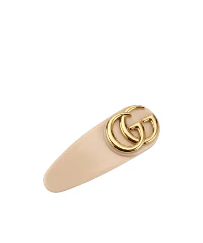 Gucci Hair Clip With Double G In White