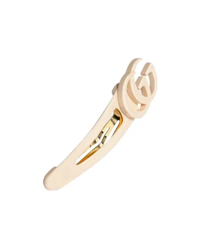 Gucci Hair Clip With Double G In White