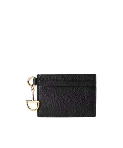 Gucci Half Horsebit Card Case In Black