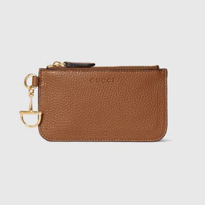 Gucci Half Horsebit Card Case In Brown