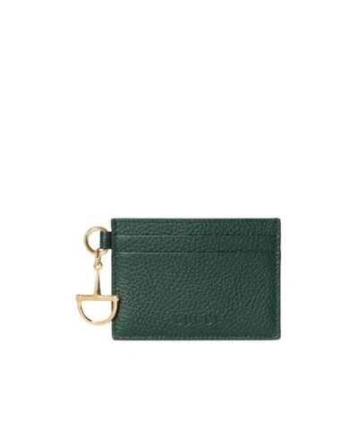 Gucci Half Horsebit Card Case In Green