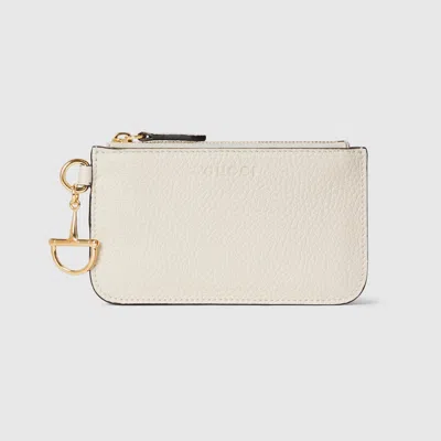 Gucci Half Horsebit Card Case In White