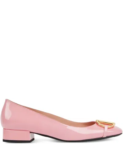 Gucci Half-horsebit Flat Pumps In Pink