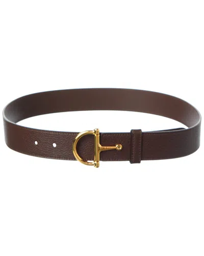 Gucci Half Horsebit Leather Belt In Brown