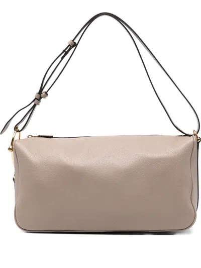 Gucci Half Horsebit Leather Shoulder Bag In Neutral