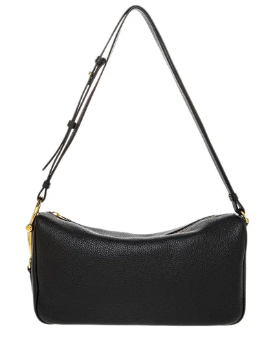 Gucci Medium Half Horsebit Grained-leather Shoulder Bag In Black