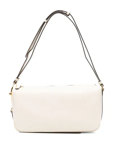 Gucci Half Horsebit Medium Leather Shoulder Bag In White