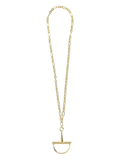 Gucci Half-horsebit Pendant Necklace In Brown