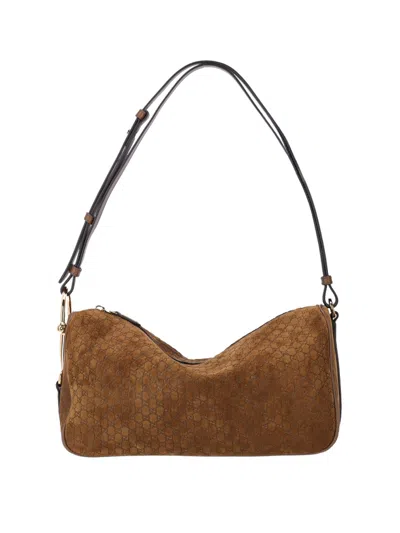 Gucci Medium Half Horsebit Shoulder Bag In Brown