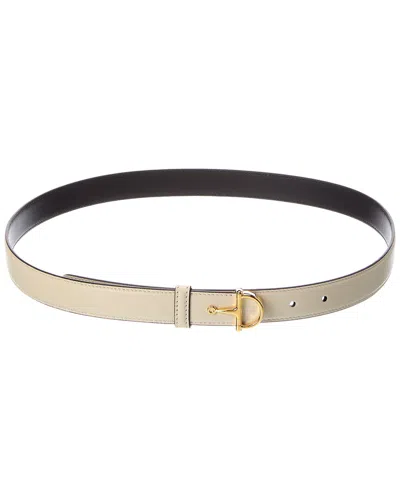 Gucci Half Horsebit Thin Leather Buckle Belt In Black