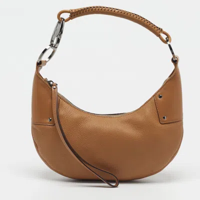 Pre-owned Gucci Half Moon Tan Leather Hobo