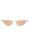Gucci Half-rim Geometric-frame Sunglasses In Gold