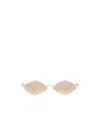 Gucci Half-rim Geometric-frame Sunglasses In Yellow