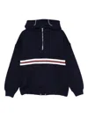 Gucci Half-zip Striped-panel Hoodie In Black