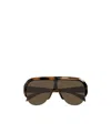 Gucci Half-rim Sunglasses In Brown