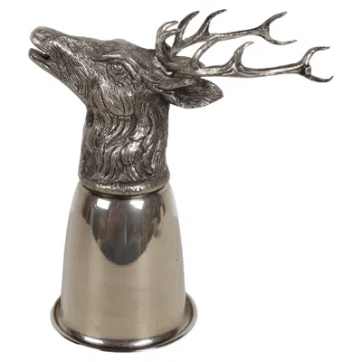 Pre-owned Gucci Hallmarked  - Italy Silver-plate "elk Head" Stirrup Cup Barware - Hunt Club