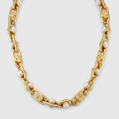 Gucci Necklace With Mobile Pearls In Gold