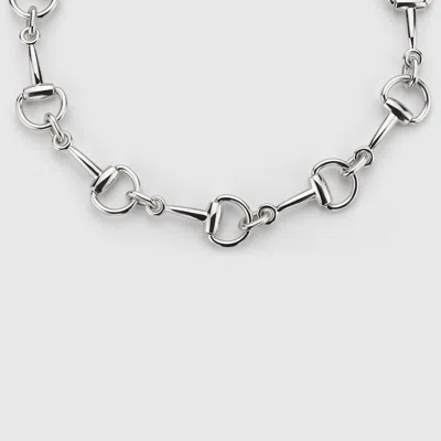 Gucci Horsebit Motif Necklace In Silver