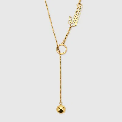 Gucci Drop Chain Necklace With Script In Undefined