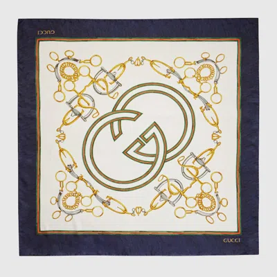 GUCCI GUCCI HALSTUCH AUS SEIDE MIT 'YOUR MAJESTY' PRINT